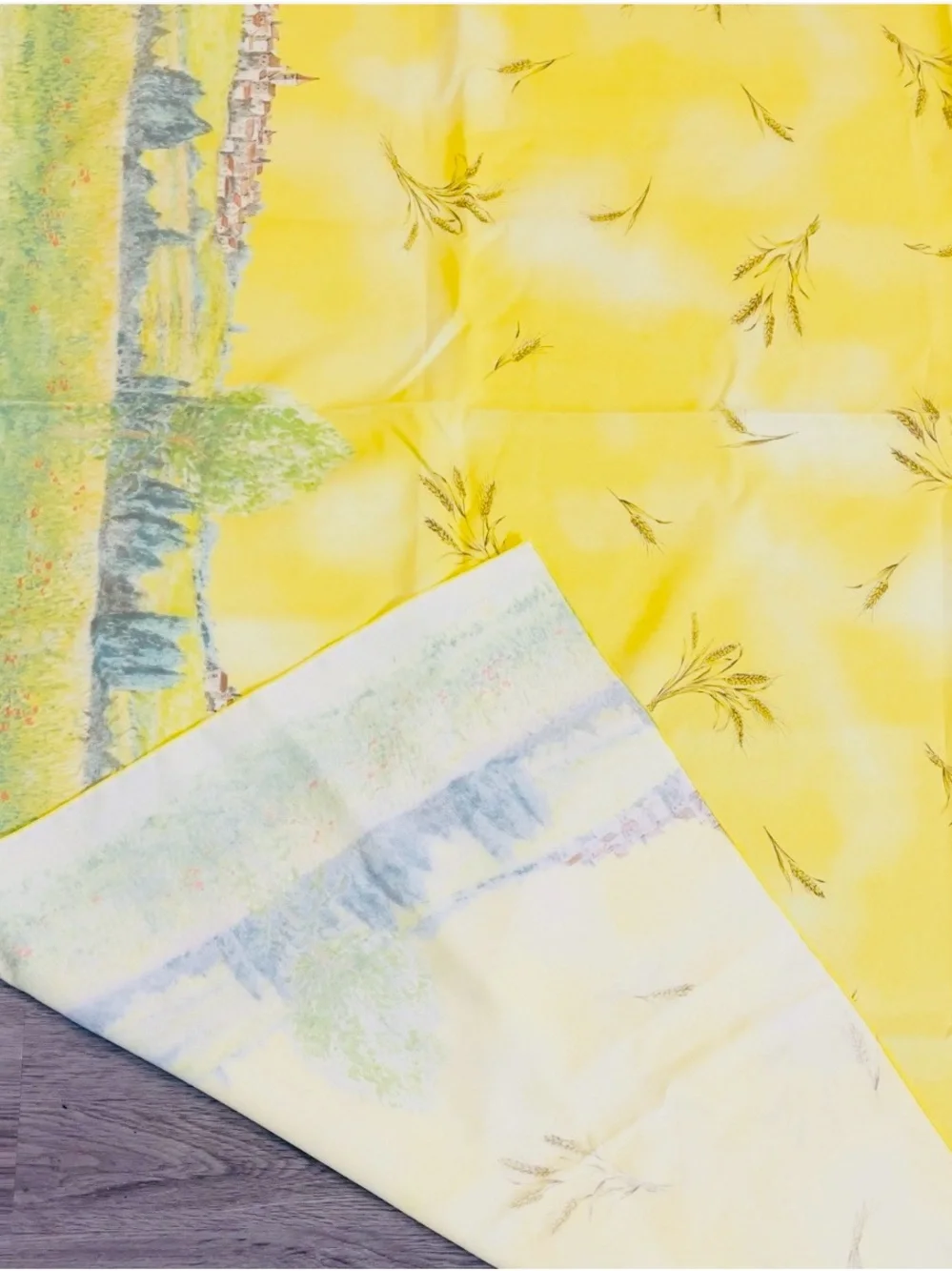 Vintage French Country Provencal Tablecloth & 6 Napkin Set 74x62 Made In France